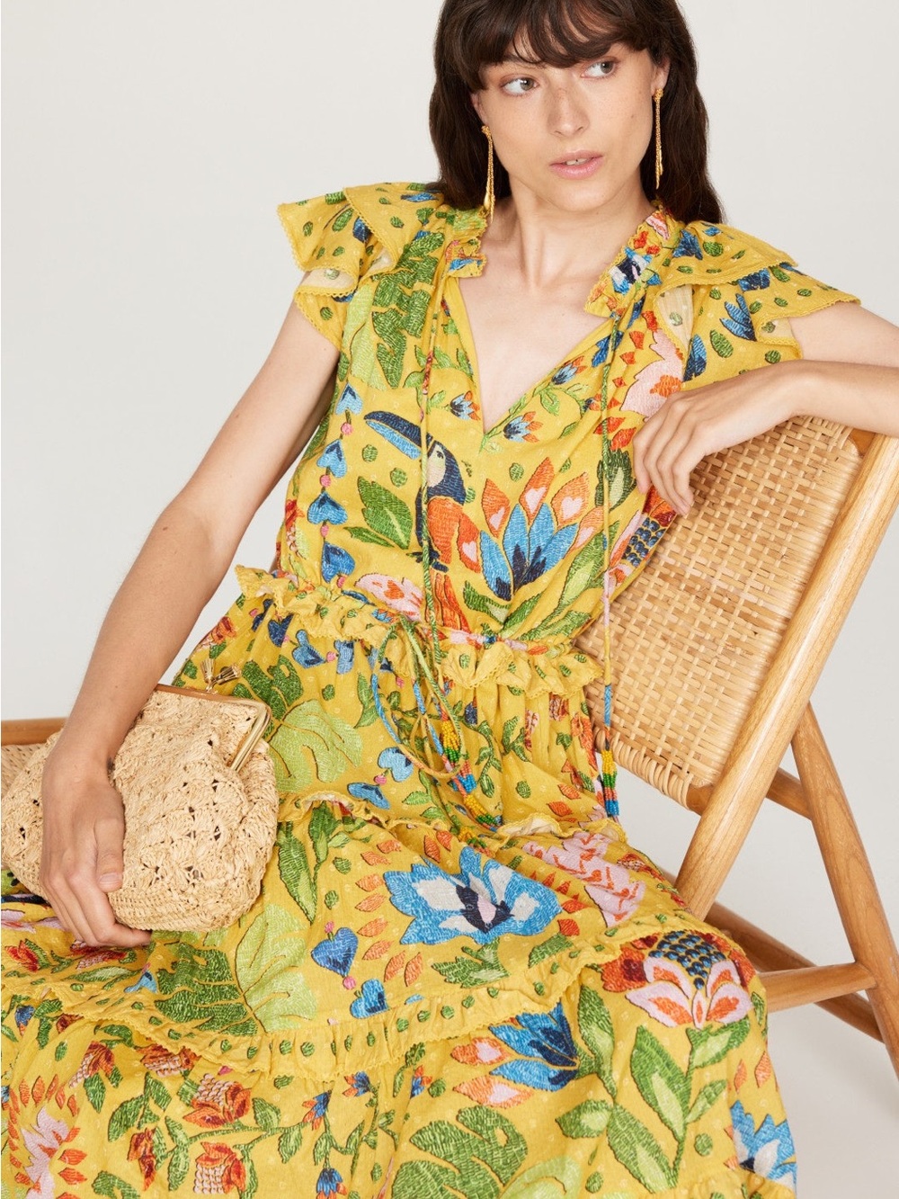 Farm Rio Summer Yellow Dress - XL - Picture 3 of 4